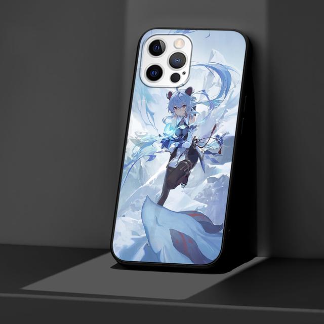 Genshin Impact Case For Apple Iphone 14 11 13 12 Pro Max Xr 7 8 +Se 2020 Xs 6 6s Plus 5 5s Cartoon Black Silicone Phone Cover