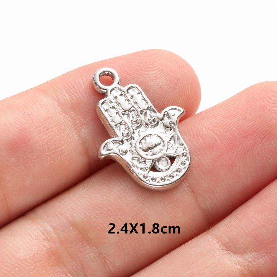 6pcs Evil Blue Eye Charm Dark Blue Heart Moon Eyes Pendant Rhinestone Stainless Steel Charm For Jewelry Making Necklace Keychain