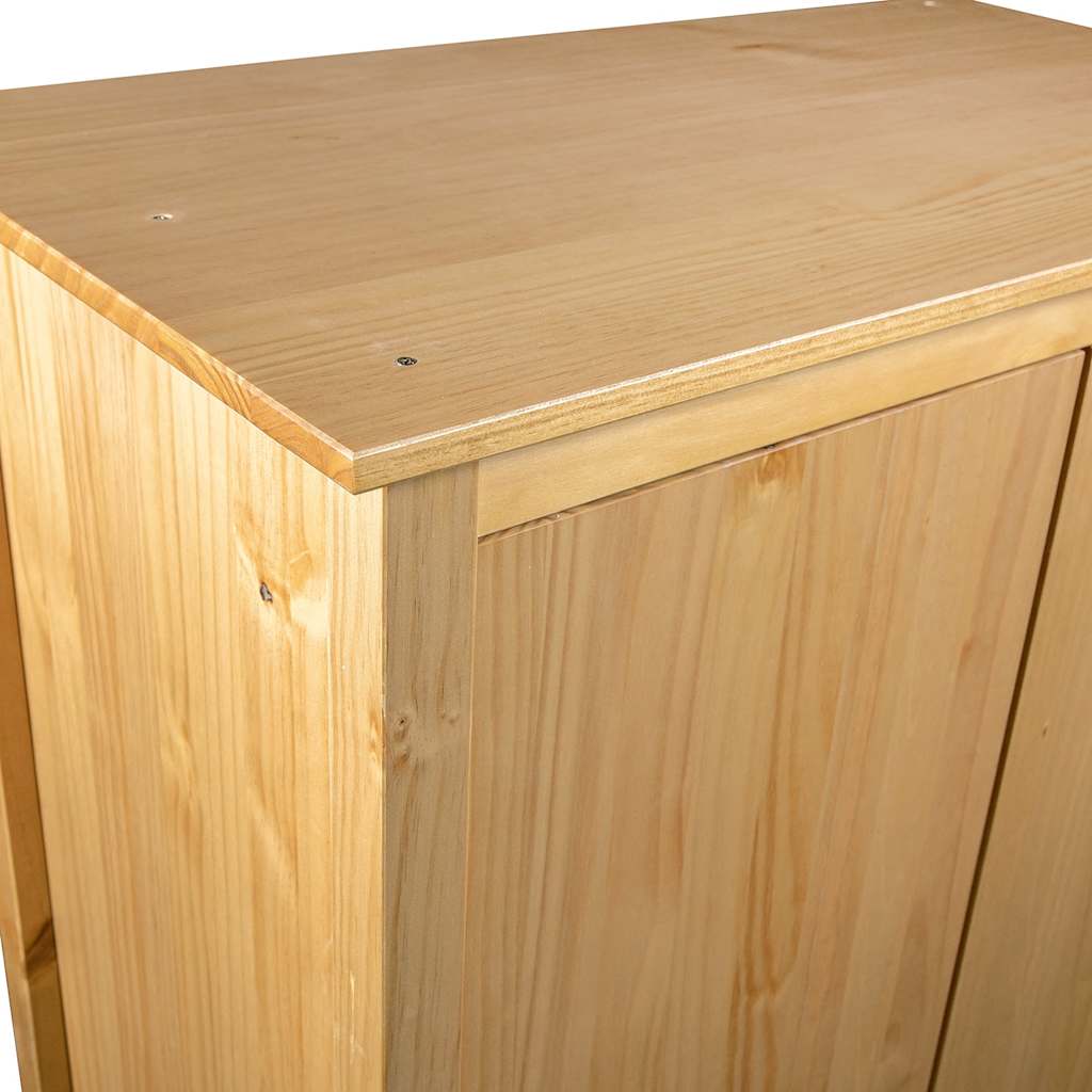 3 Door Wardrobe Hill 127 x 50 x 170 cm Solid Pine Wood