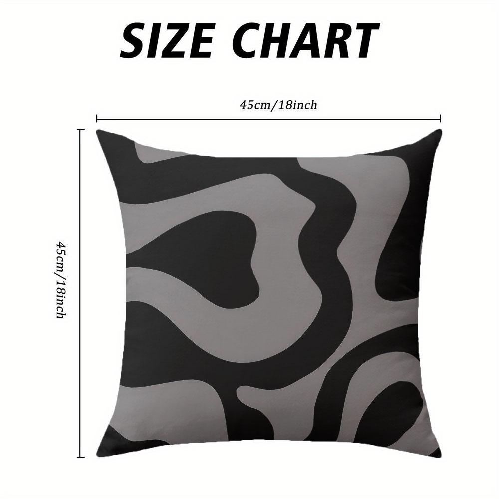 Gray Swirl Square Jacquard Pillow Cover for Sofa Office Waist Cushion Cover Home Decorative Pillowcase