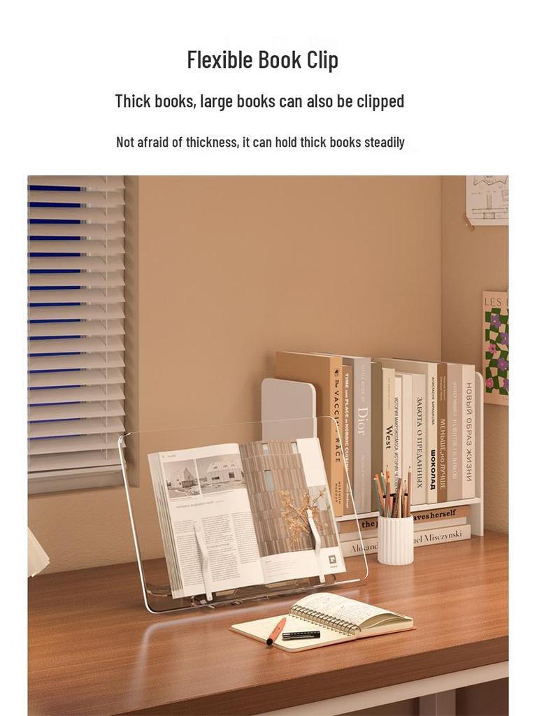 Junhan Acryl Transparent Multifunktionaler Buch- & iPad-Ständer