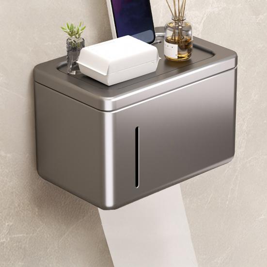 Napkin Storage Box Wall Mounted Waterproof Toilet Paper Holder Non-drilled Easy Installation Bathroom Organizer