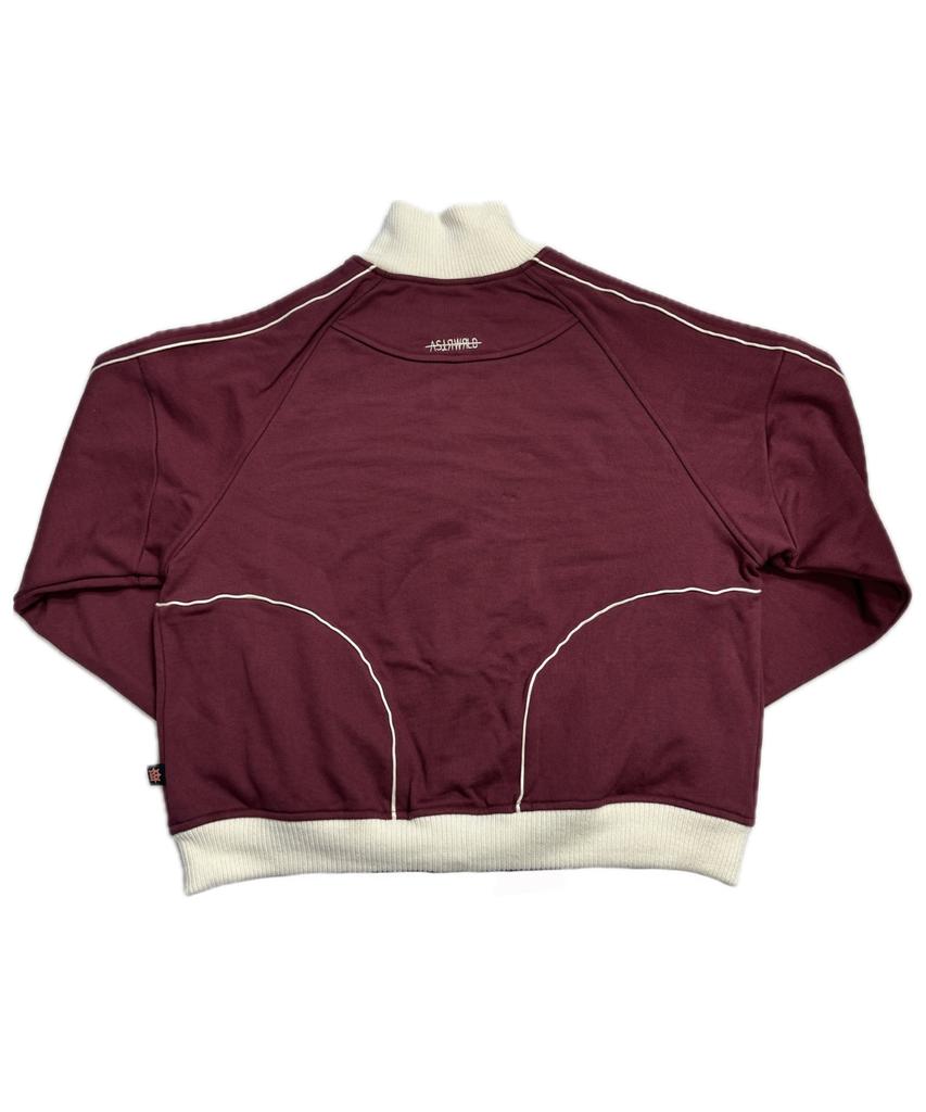 Astrwrld Crop Track Zip-Up Jacket (Burgundy)