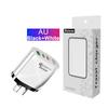 58W Dual Fast Charger with 2 PD+QC3.0 Ports, EU/US/UK/AU Plugs
