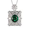 Necklace Earring Ring Set Jewelry Live Broadcast Emerald Color Treasure High-end Fashion Women's