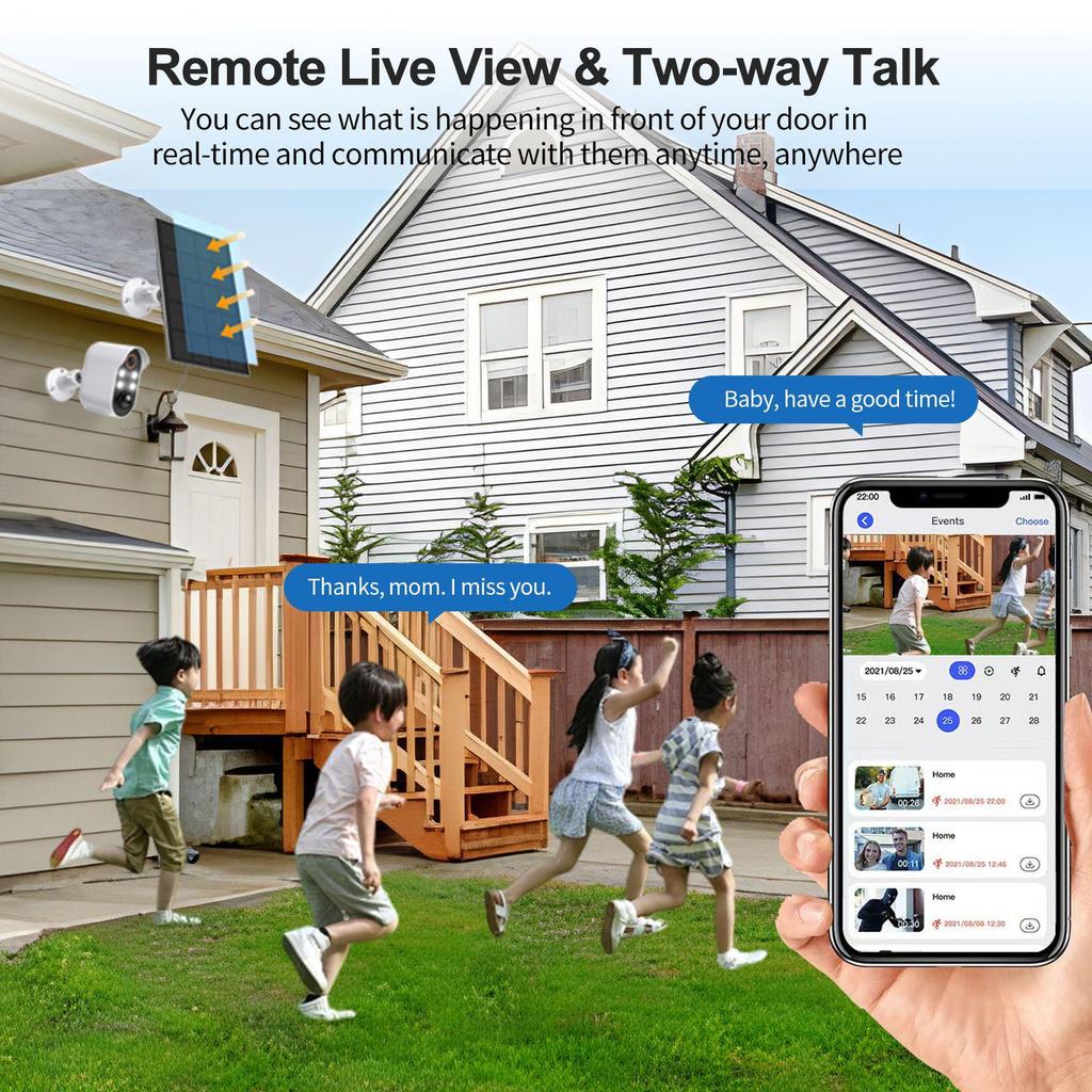 Outdoor Wireless Solar HD Surveillance Camera with Visual Intercom and Night Vision