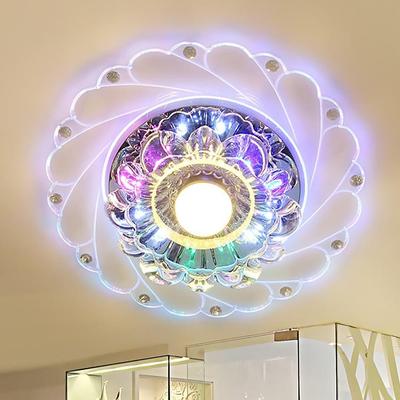 Moderna plafoniera in cristallo a LED circolare mini lampada da soffitto colorata Luminarias rotonda luce per soggiorno