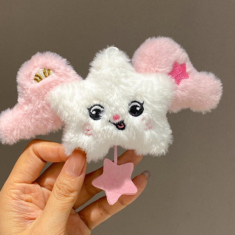 Cartoon  Wings Star Pendant Keychain Cute Doll Plush Pendant Creative Kawaii School Bag Decoration Accessories Gifts