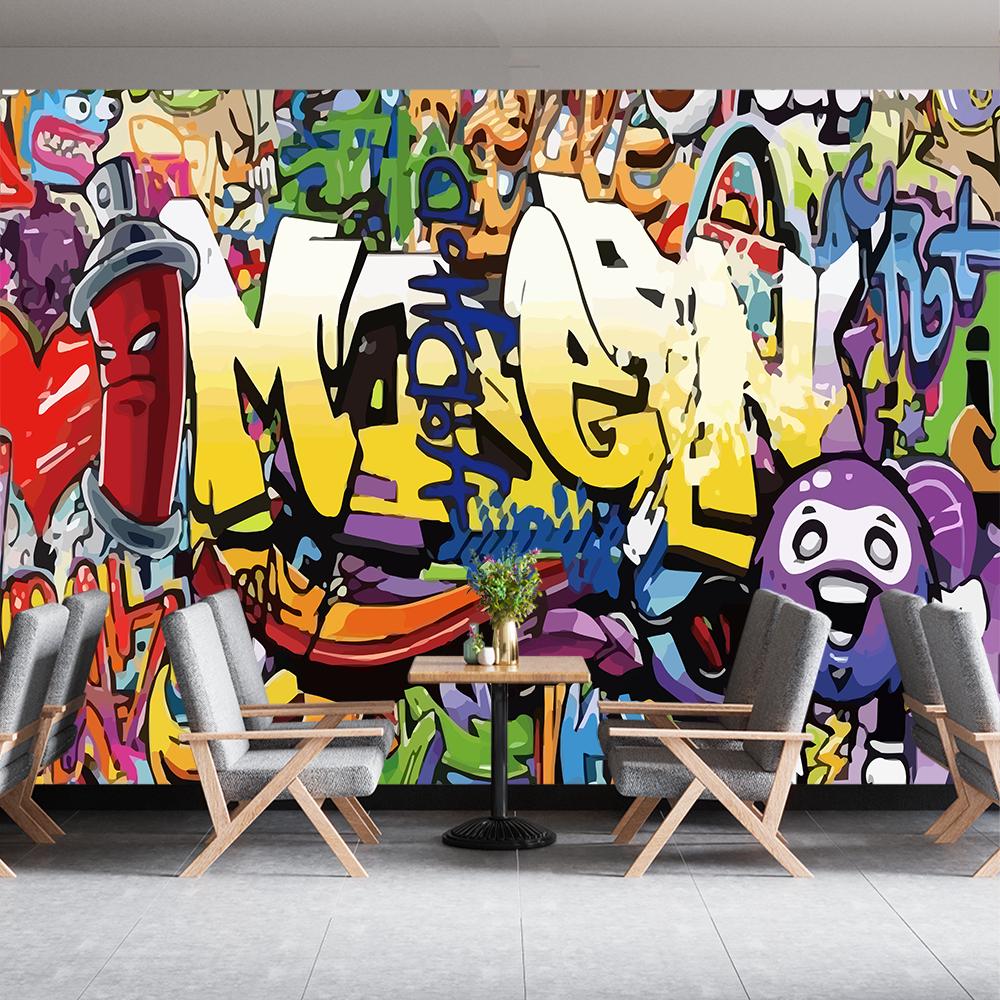 Graffiti Wall Mural Colorful Graffiti Wallpaper For Boys Children's Rooms Living Room Backdrop 3d Murals