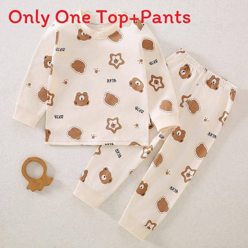 Baby Cotton Sleepwear Set With Shoulder Buttons Nonslip Comfortable Indoor Wear