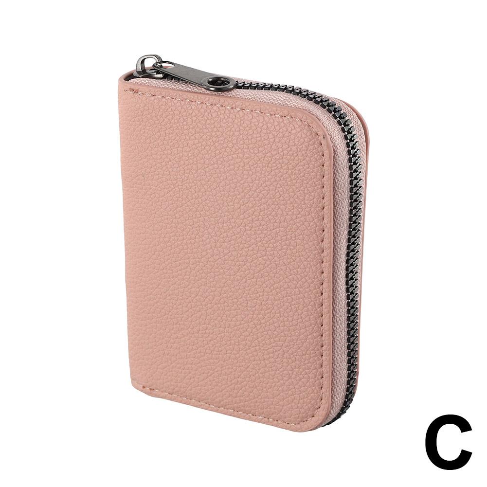 Credit Card Holder PU Leather Small Card Wallet for Women Men 10 Card Slots RFID Blocking Protection Travel Wallet with Zipper