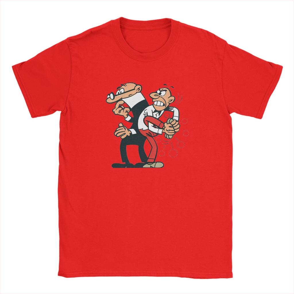 Mort & Phil Mortadelo Y Filemón T Shirt Beach  Cotton T-Shirts For Men's Hip Hop Casual Tee Shirt Short Sleeves Vintage Clothes