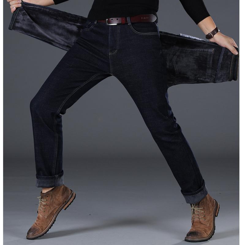 Gepolsterte Jeans Herren Herbst und Winter Modelle verdickt warme gerade lose externe lässige Baumwolle Winterhose männlich