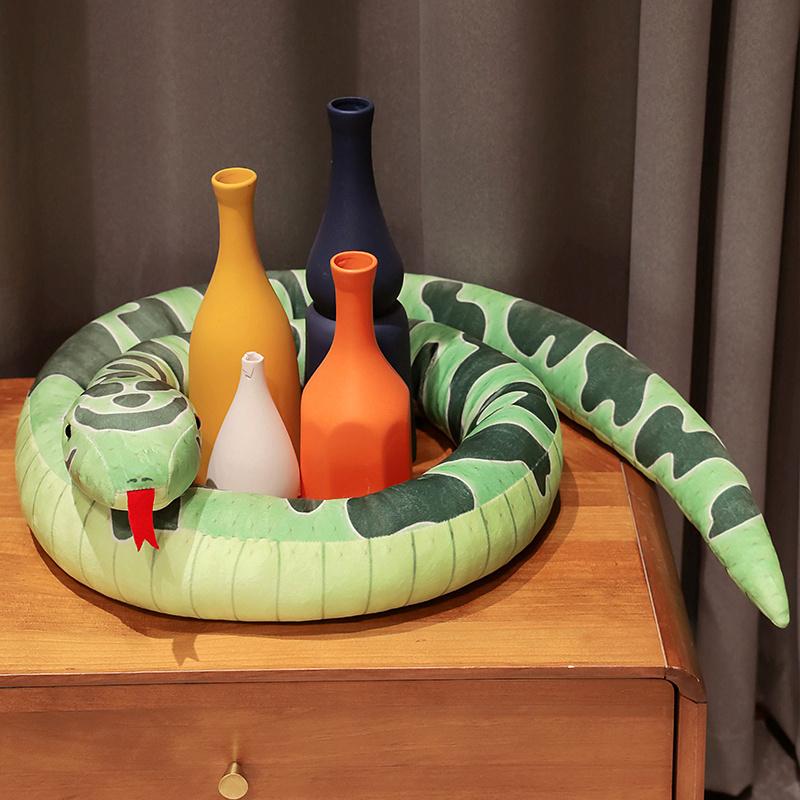 110-/190cm Imitaciniai Gyvatės Pliušiniai Žaislai Didžiulė Ilga Gyvatė Iškamša Pliušinis Žaislas Juokingas Klastingas Draugams Helovinas Vaikams Dovana