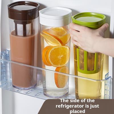 Cold Brew Pitcher with Nano Filter Leakproof Spin Drain Fridge Safe Multi Use for Juice Soy Milk and Iced Tea Compact Storage