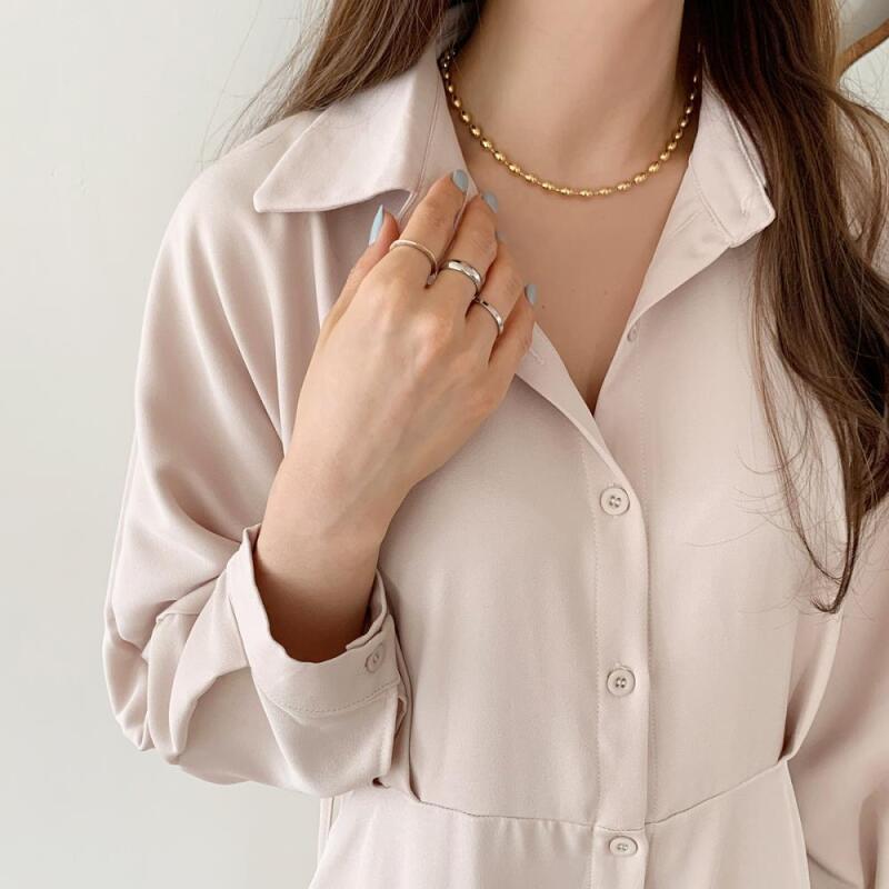 

Bitrice Ball Necklace Metal Round Silver Women gold