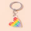 Cartoon Smile Rainbow Keychain Resin Key Rings Gifts for Women Men Car Key Chain Jewelry Bag Accessories