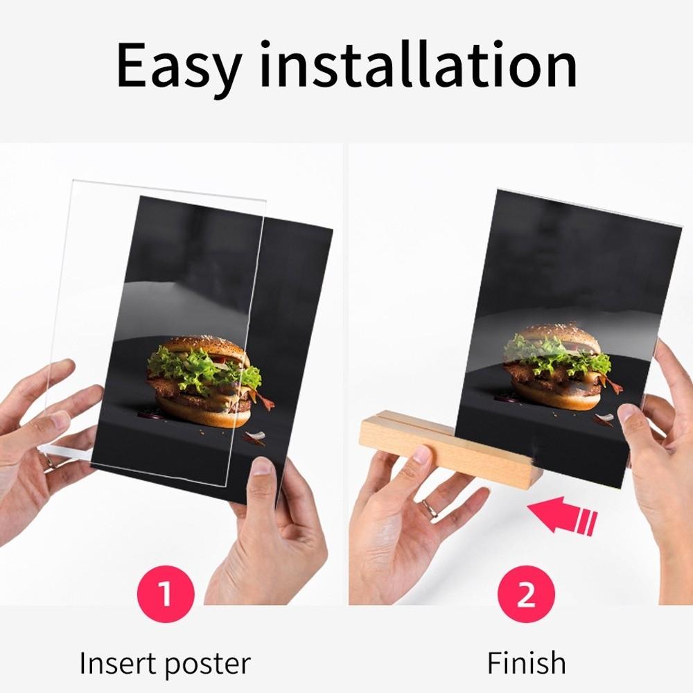 2 Uses Menu Paper Display Stand Highly Transparent Acrylic Table Number Holder  Cafe