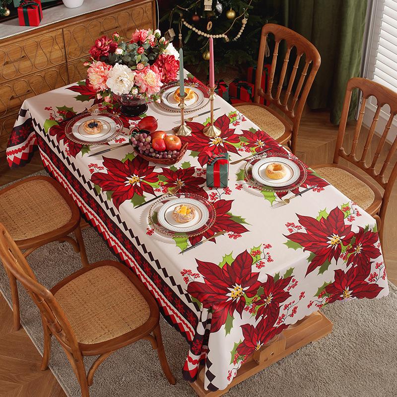 Christmas Tablecloth Holiday Wedding Party Table Cover Festive Craft Decor