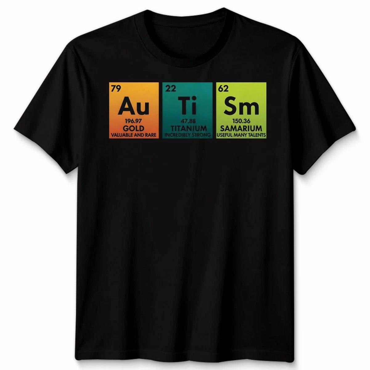 Autism Awareness Unisex Funny Autism Periodic Table Tshirt S