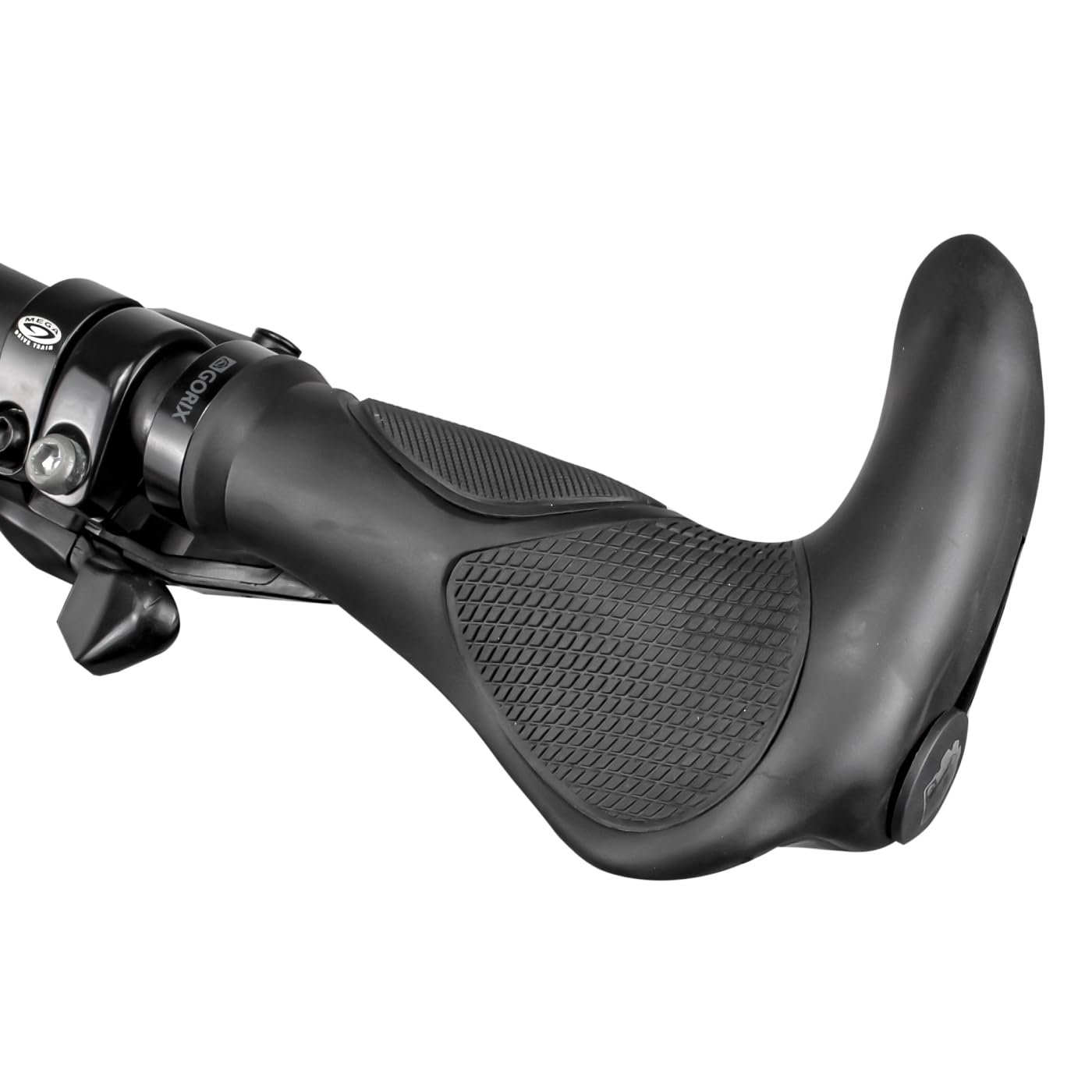 

GORIX Ergo Buffalo Shock Cycle Reduces Hand and Wrist Shock Bicycle Grip Cross Mini Electric Black x Black Cap Grips, Horn, Absorbing, Lock-On Grips,