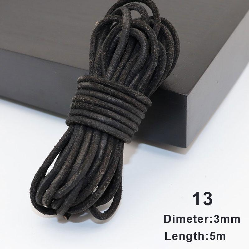 

5 метров DIY кофейный/красный/коричневый 3 мм круглые/плоские кожаные шнуры из натуральной кожи 13