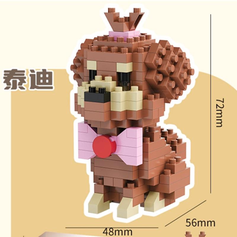 NEW DIY Cute Dog Shiba Inu Fado Husky Teddy Schnauzer Golden Retriever Pets Building Blocks Kit Bricks Model Kids Toy