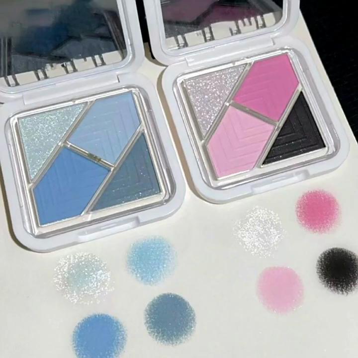 Portable Reverse World Čtyřbarevná paleta očních stínů Spice Girl Pink Summer Blue Green Pocket Eyeshadow