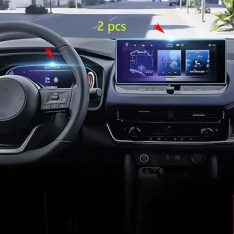 Gehärtetes Glas Displayschutzfolie Für Nissan Qashqai J12 III e-POWER Auto 12,3 Zoll Auto-Navigationssystem und Instrument