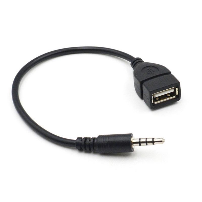 Car Stereos Male Plugs Jacking To USB Female Cord Converter Cable U Disk Aux Cable
