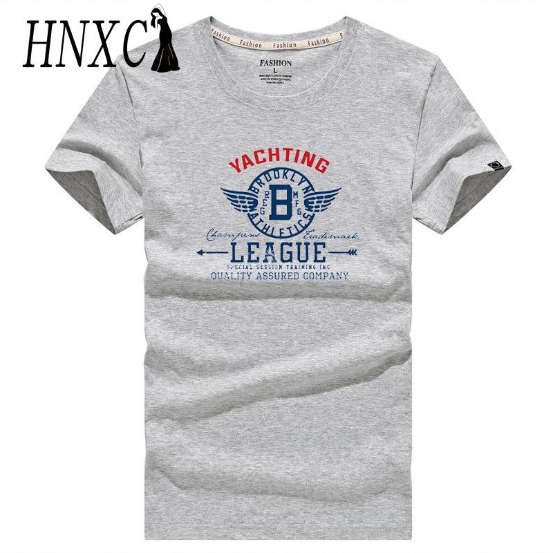 HNXC Cotton Short Sleeve T-shirt Men's Fashion Loose Half Sleeve Shirt Printed Compassionate Shirt