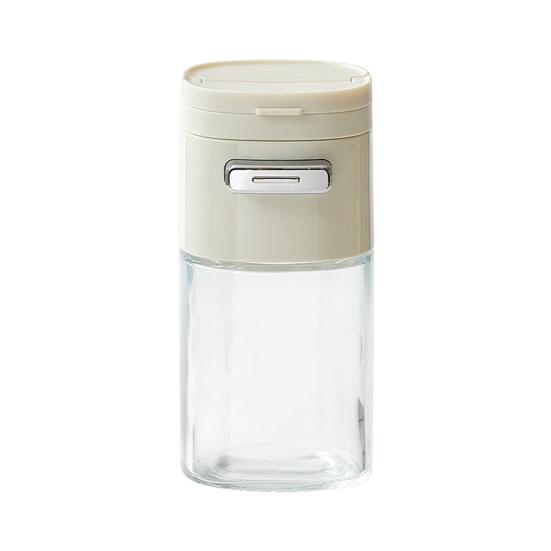 Glass Salt Spice Dispenser with Press-Type Portion Control Airtight 180ml Seasoning Shaker белый