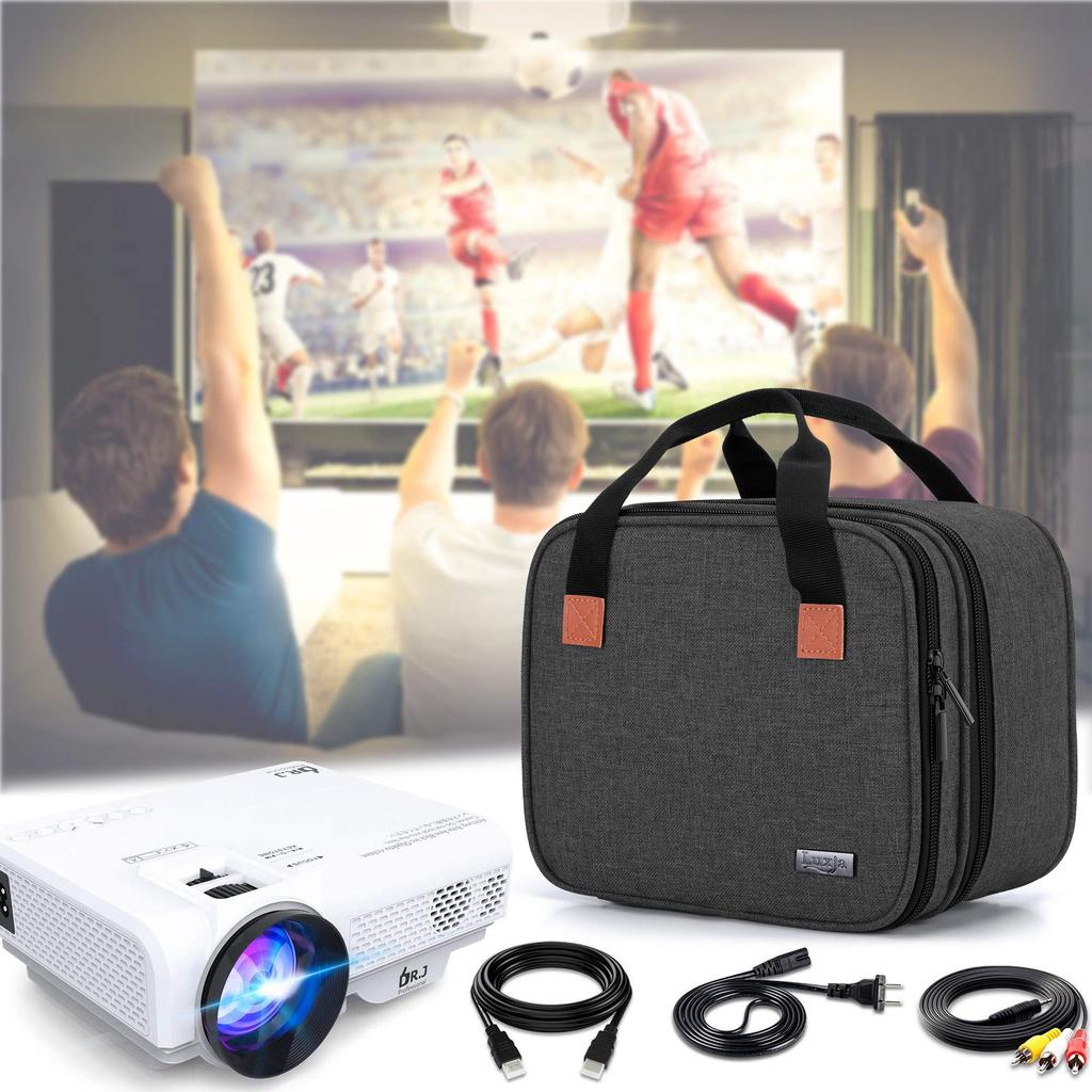 Luxja Small Projector Bag, Case Only, Compatible with DR.J/QKK Mini Projectors, Protects, Stores, and Carries, Black