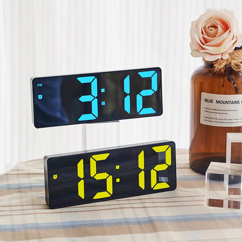 Colorful Creative Multi Function Electronic Clock Simple Large Screen Clock Alarm Clock Student Clock Multiple Mirrors