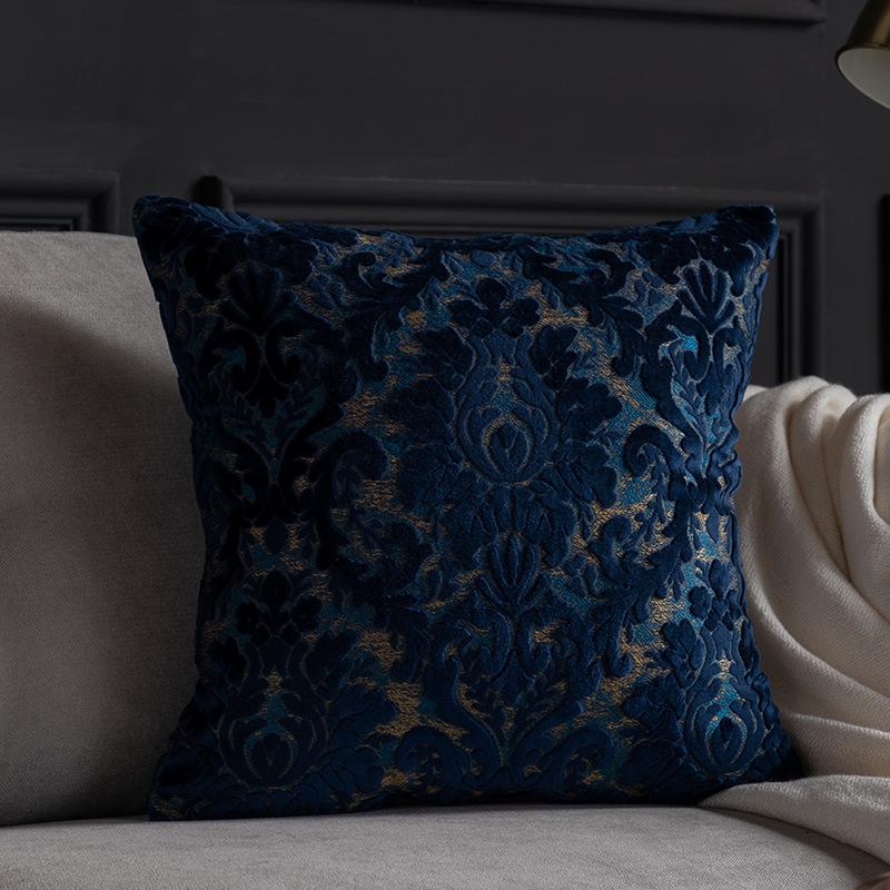 European Chenille Plush Cushion Cover Living Room Retro Plush Jacquard Pillowcase Villa Hotel Homestay Decoration Cover Office Chair Car Cushion Cover