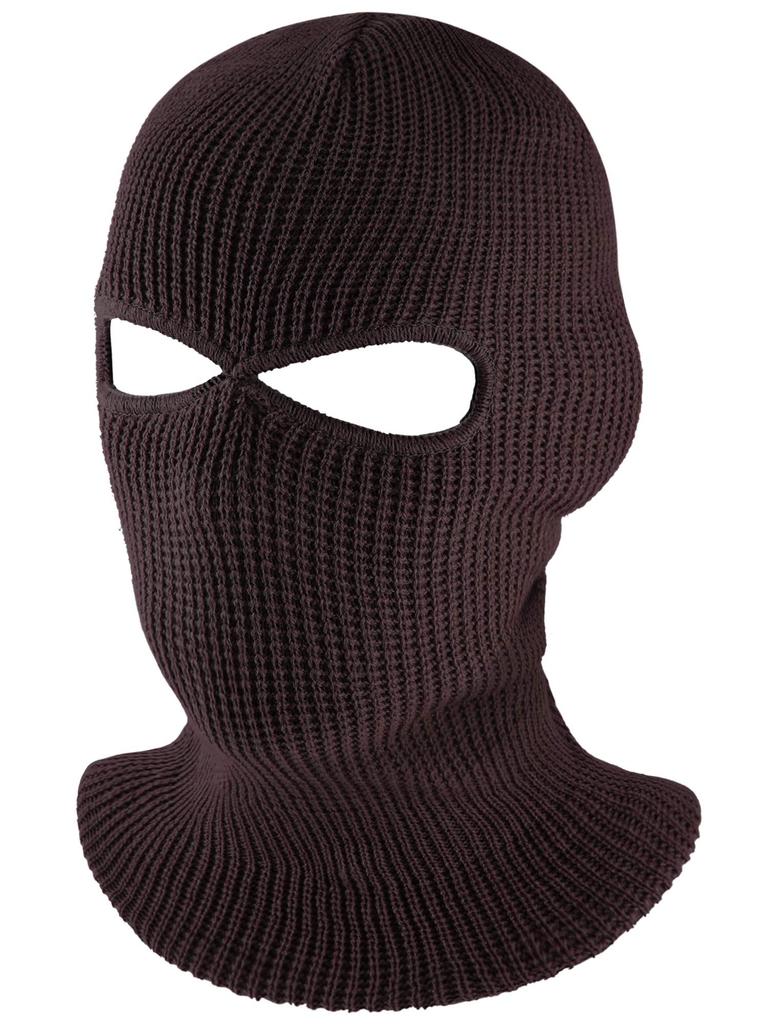 2-Hole Knitted Full Face Cover Cap Ski Neck Gaiter Winter Balaclava Warm Knit Beanie For Outdoor Sports Funny Party Riding Hat