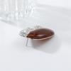 Vintage Styles Brown Amber Resin Splices Earrings for Women Autumn And Winter Sturdy Alloy Jewelry Trend Casual Wear