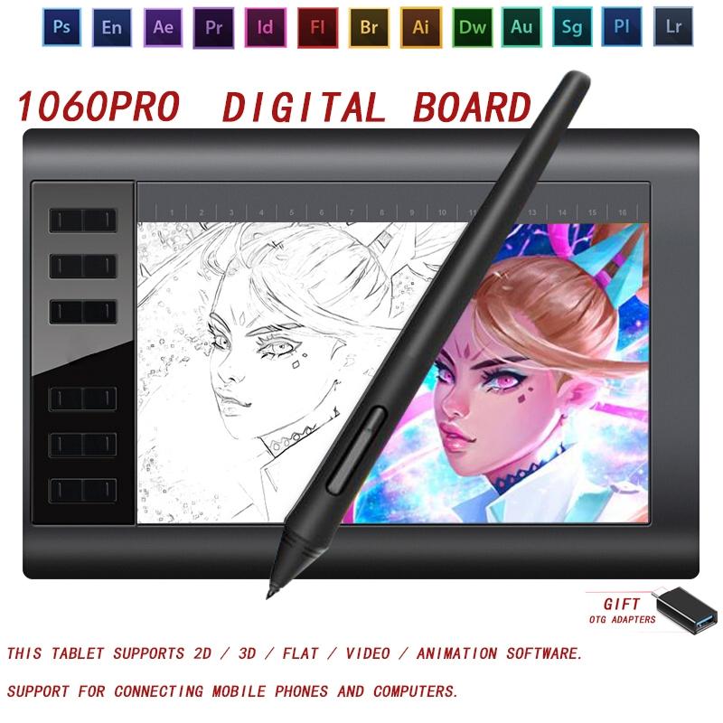 Fashion New 1060 PRO Digital Tablet Fashion Office Computer Painting Board Can Be Connected To Mobile Phone / Computer