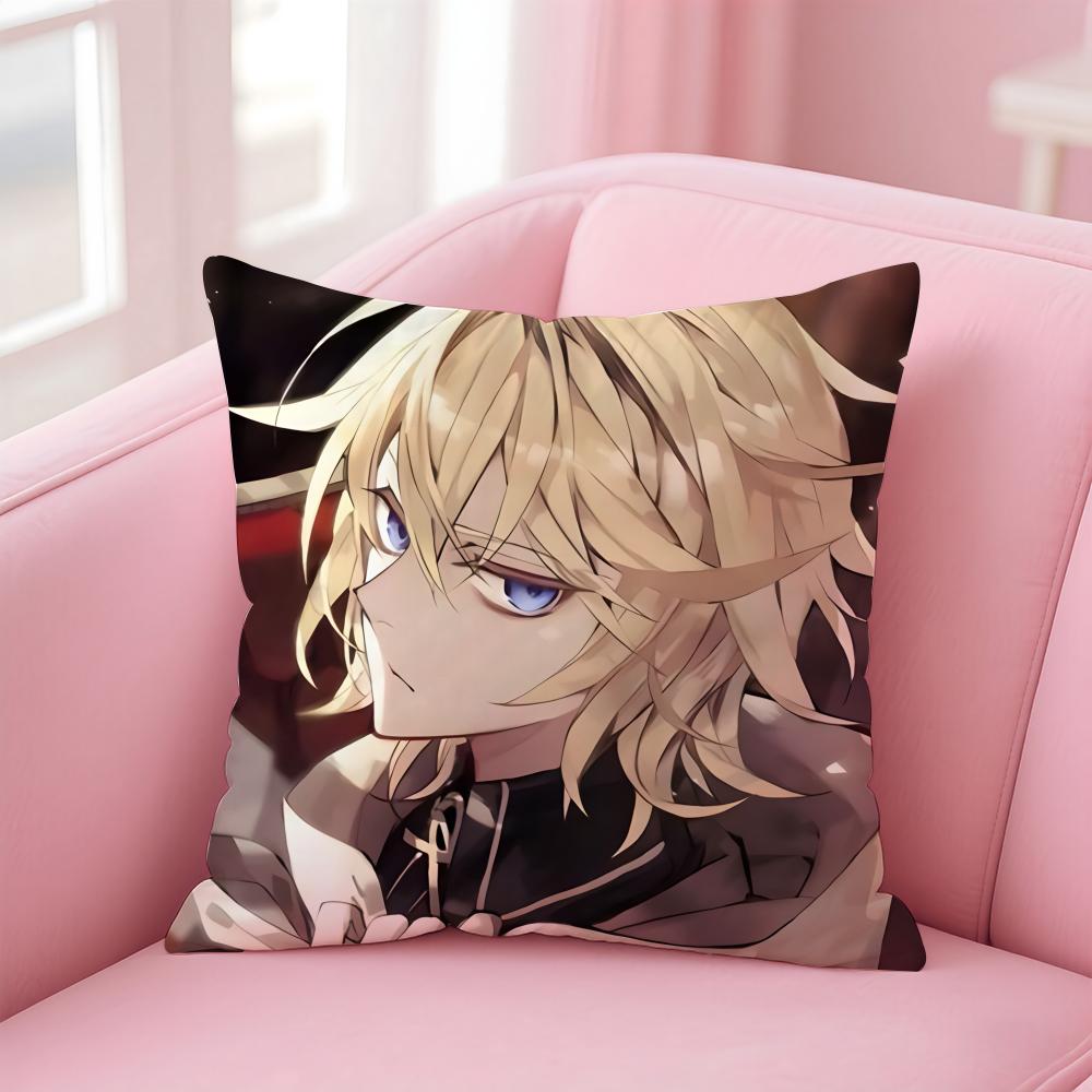 S-Seraph Of The Ends Cushion Cover Comfortable Reversible Pillow Cover Ideal For Car Sofa Bedroom & Beyond