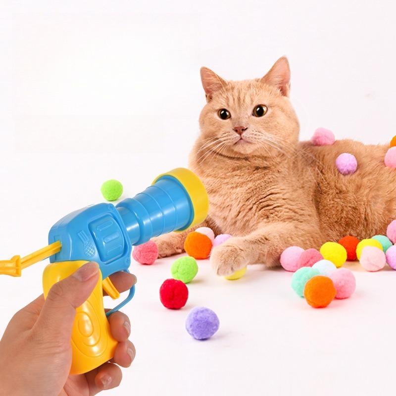 Interactive Launch Training Cat Toy Including Launcher and Bubble Ball Suitable It Is A Sports Toy That Promotes Love and Trust