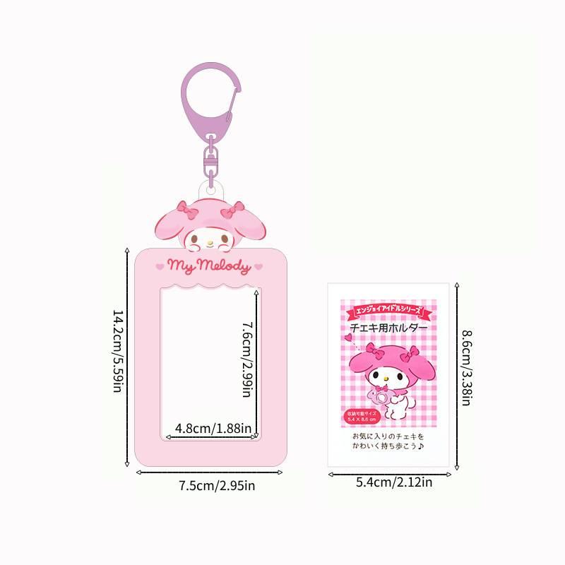 Cute Pvc Cartoon Keychain Holder With Photo Slot And Coin Pocket