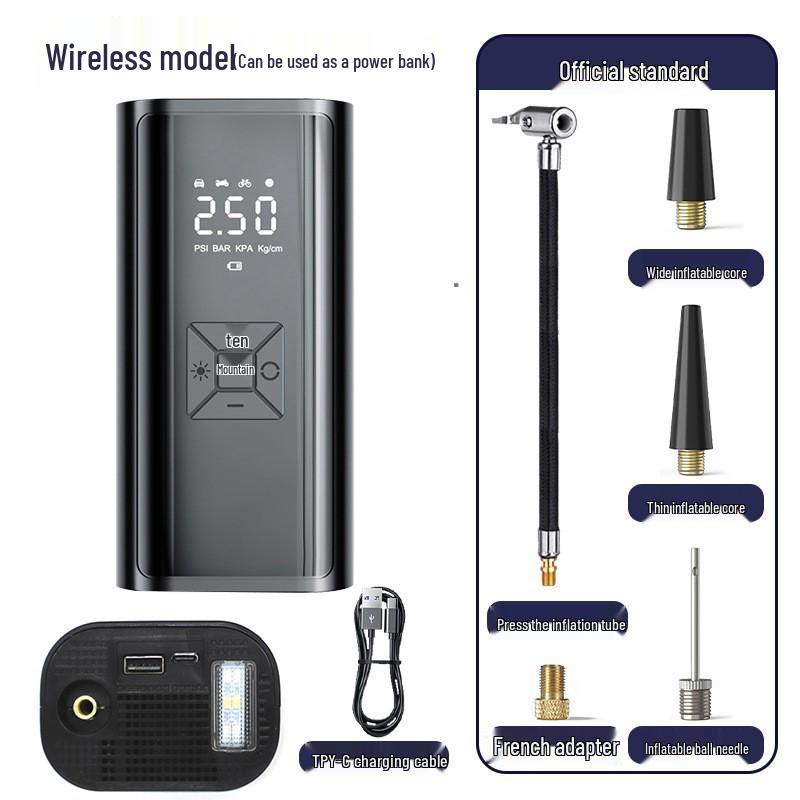 Wireless High-Power Digital Car Tire Inflator with Display