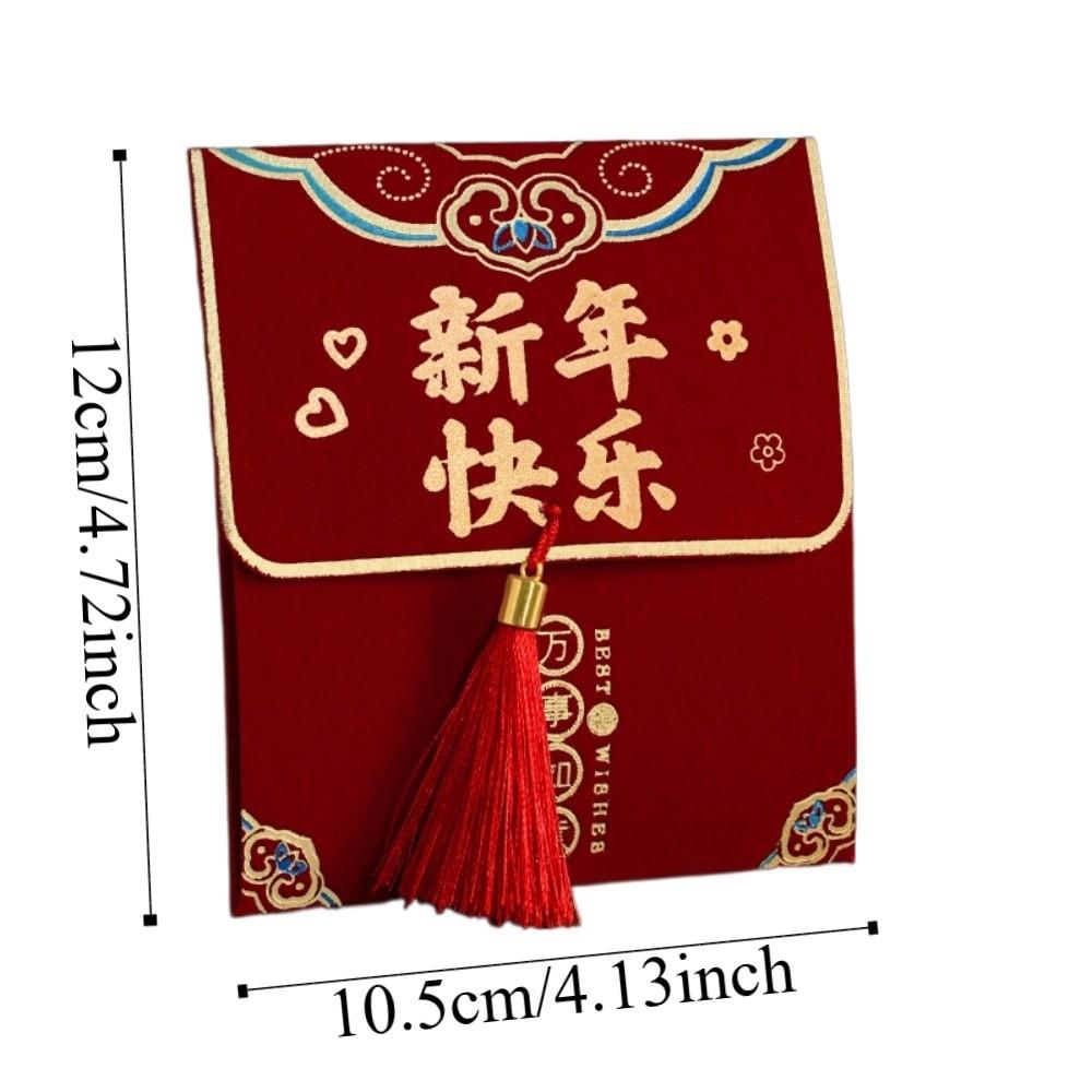 Polyester Spring Festival Red Envelope Traditional God of Wealth Red Pocket  Wedding