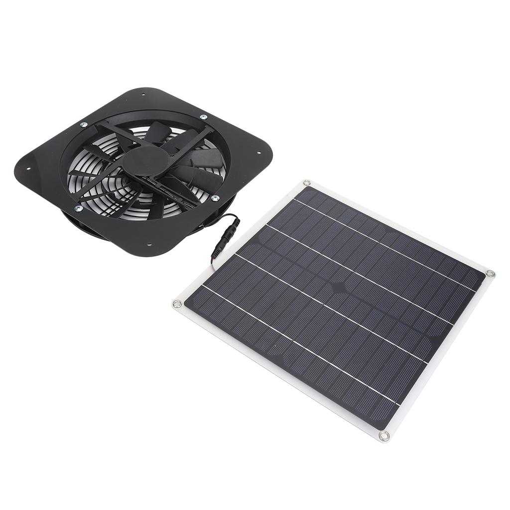 Solar Panel Fan Kit Solar Exhaust Fan 100W Solar Powered Panel with 10inch Round Fan for Greenhouse Shed Chicken Coop