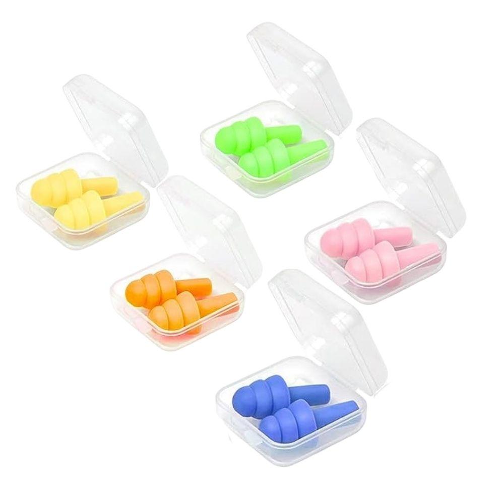 5/10 Pairs Silicone Soundproof Earplugs Mixed Colors Soft Reusable Suitable For Sleeping Swimming Learning YMY