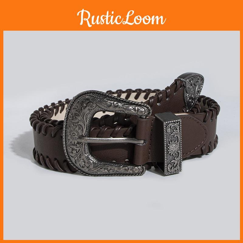 Handmade Vintage Leather Waist Belt With Unique Shape Design For Casual Wear