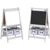 3-In-1 Kids Easel with Paper Roll, Art Easel, with Storage - Grey