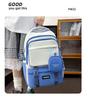 Korean-Style Color Block Backpack - Versatile, Fashionable, Large Capacity for Middle and High School Students