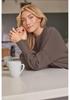 2025 Women's Round Neck Batwing Long Sleeve Knit Sweater with Exposed Seam and Side Slit