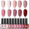 10 Peças/Conjunto Esmalte em Gel UV Rosa Brilhante Gel Semi-Permanente Removível com Acetona Verniz em Gel Para Kits de Manicure